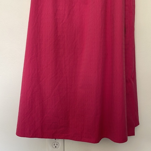 Ann Taylor | Pink Puff Sleeve Tie Waist Midi Flare Cottagecore Dress Small - Picture 5 of 11